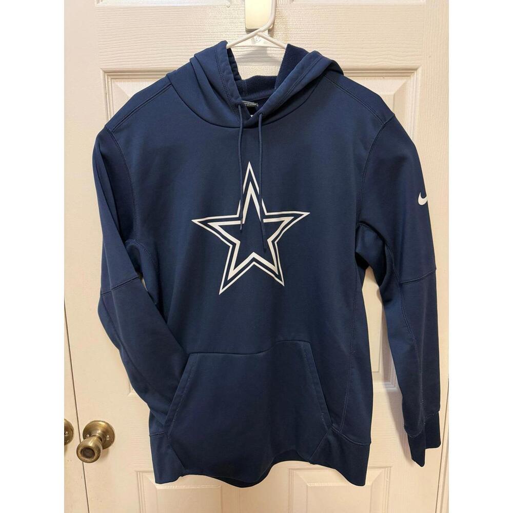 Nike Dallas Cowboys Hoodie Large Navy Blue Dri Fit Star Logo Sweatshirt